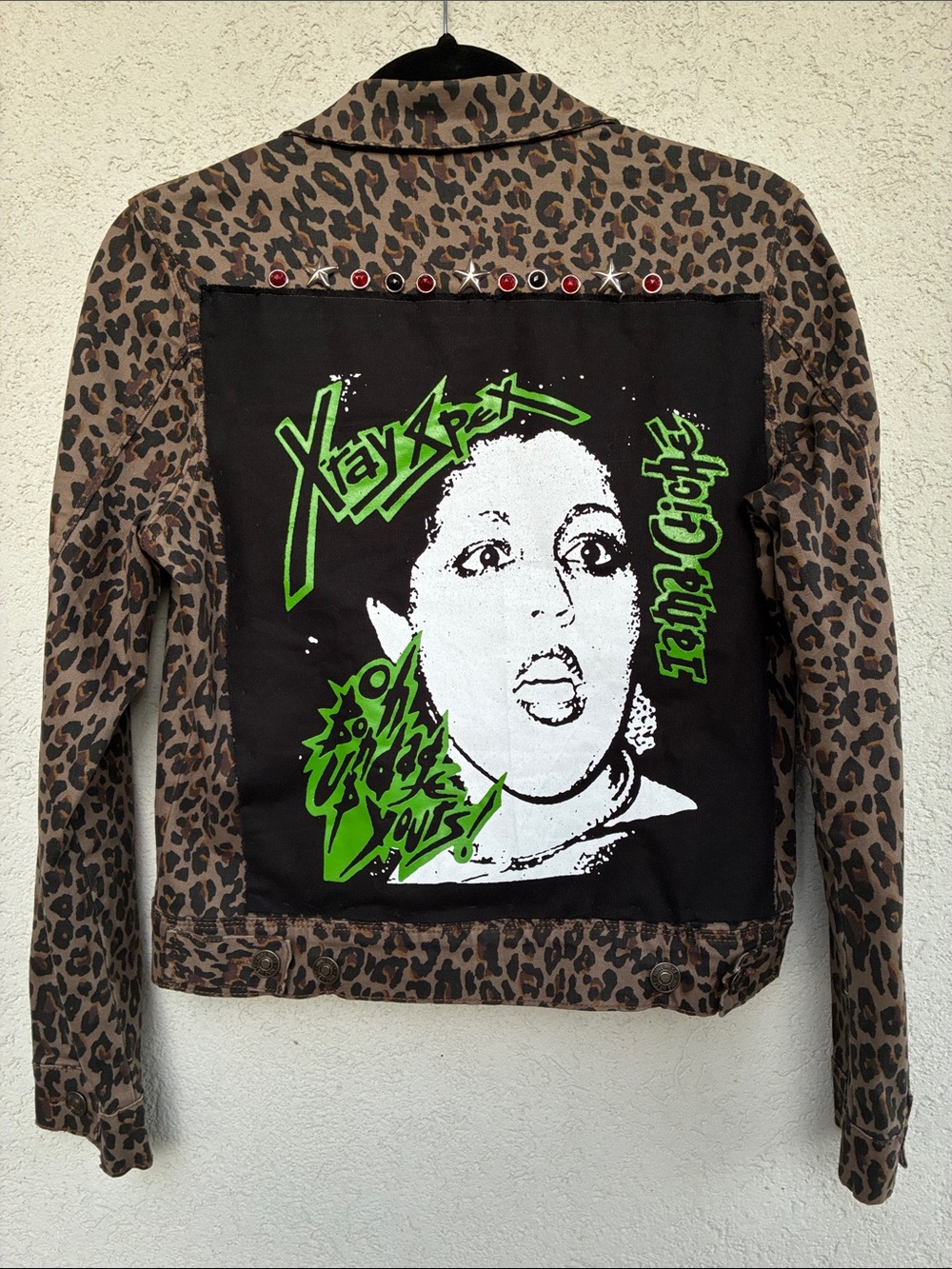 X-Ray Spex patch Nine West Leopard-Print Jean Jacket DIY